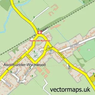Street map sample of Ascott-under-Wychwood, Oxfordshire