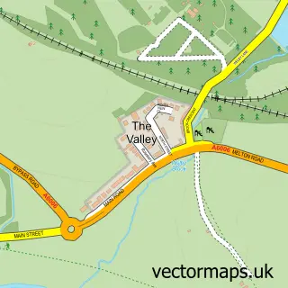 Street map sample of Asfordby Valley, Leicestershire