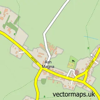 Street map sample of Ash Magna, Shropshire
