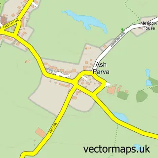 Street map sample of Ash Parva, Shropshire