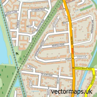 Street map sample of Ash Vale, Surrey