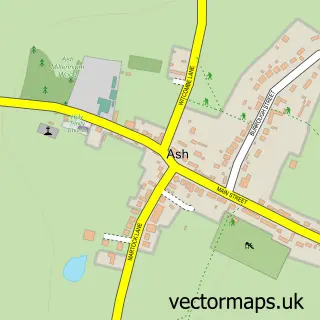 Street map sample of Ash, Somerset