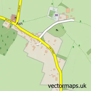 Street map sample of Ash, Kent