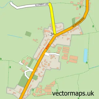 Street map sample of Ashbocking, Suffolk