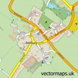 Street map sample of Ashbury, Oxfordshire