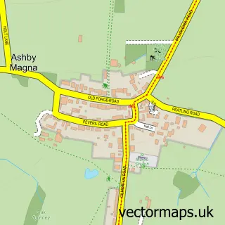 Street map sample of Ashby Magna, Leicestershire