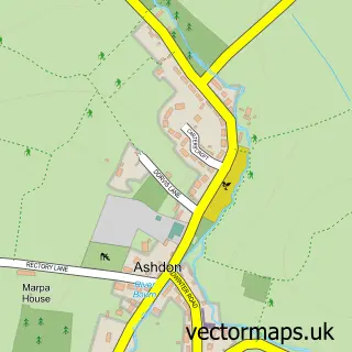 Street map sample of Ashdon, Essex