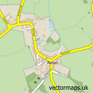 Street map sample of Ashen, Essex
