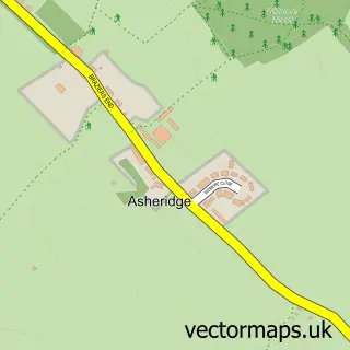 Street map sample of Asheridge, Buckinghamshire