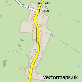 Street map sample of Ashfield cum Thorpe, Suffolk