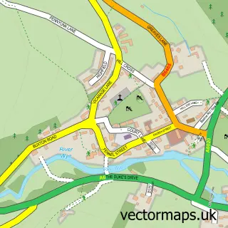 Street map sample of Ashford in the Water, Derbyshire