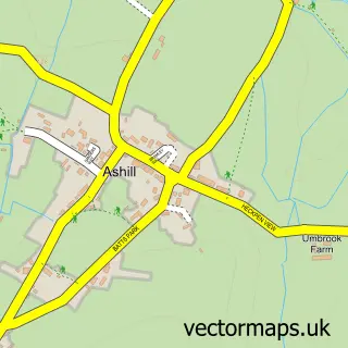 Street map sample of Ashill, Devon