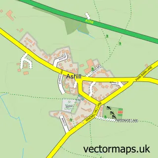 Street map sample of Ashill, Somerset