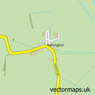 Street map sample of Ashington, Somerset