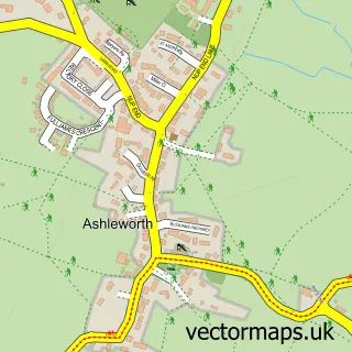 Street map sample of Ashleworth, Gloucestershire