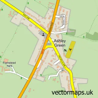 Street map sample of Ashley Green, Buckinghamshire
