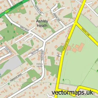 Street map sample of Ashley Heath, Staffordshire