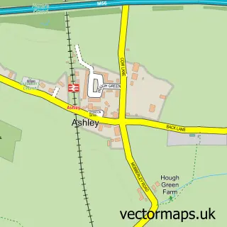 Street map sample of Ashley, Cheshire