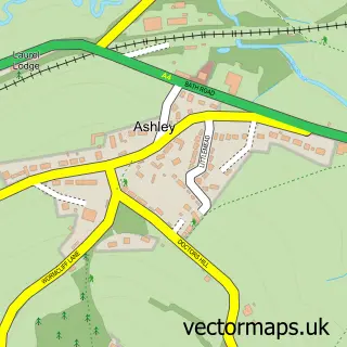 Street map sample of Ashley, Wiltshire