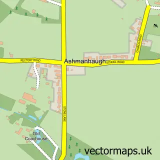 Street map sample of Ashmanhaugh, Norfolk