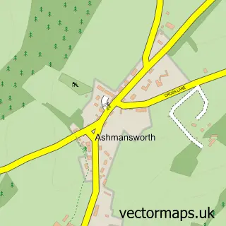 Street map sample of Ashmansworth, Hampshire