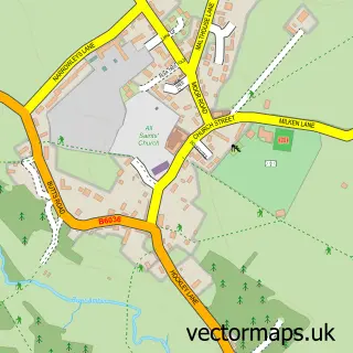 Street map sample of Ashover, Derbyshire