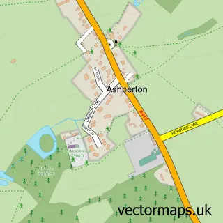 Street map sample of Ashperton, Herefordshire