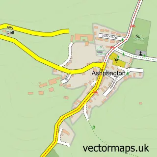 Street map sample of Ashprington, Devon