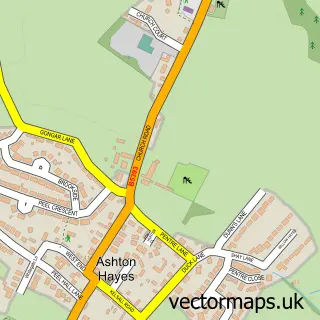 Street map sample of Ashton Hayes, Cheshire