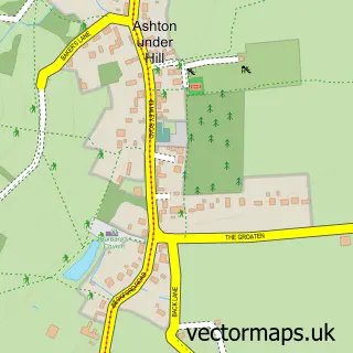Street map sample of Ashton Under Hill, Worcestershire