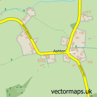 Street map sample of Ashton, Cambridgeshire