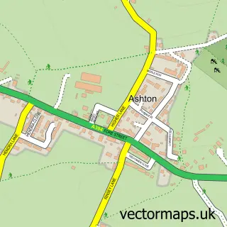 Street map sample of Ashton, Cornwall