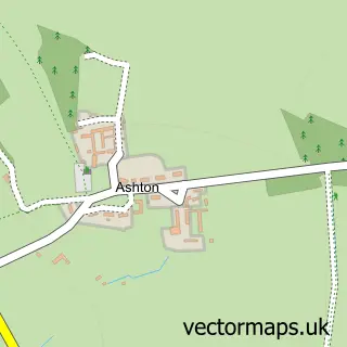 Street map sample of Ashton, Northamptonshire