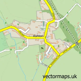 Street map sample of Ashton, Northamptonshire