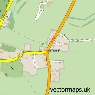 Street map sample of Ashurst, West Sussex