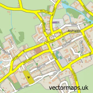 Street map sample of Ashwell, Hertfordshire