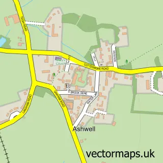 Street map sample of Ashwell, Rutland