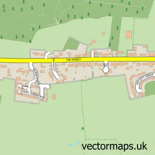Street map sample of Ashwellthorpe, Norfolk