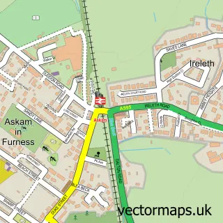 Street map sample of Askam-in-Furness, Cumbria