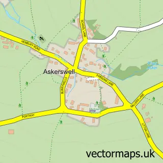 Street map sample of Askerswell, Dorset