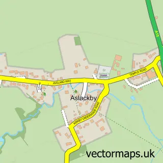 Street map sample of Aslackby, Lincolnshire