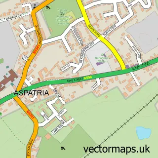 Street map sample of Aspatria, Cumbria