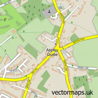 Street map sample of Aspley Guise, Bedfordshire
