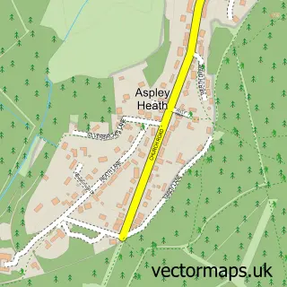 Street map sample of Aspley Heath, Bedfordshire