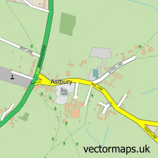 Street map sample of Astbury, Cheshire