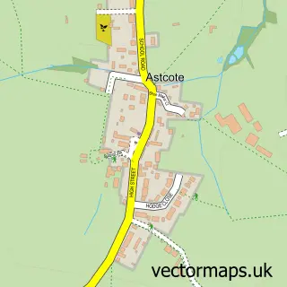Street map sample of Astcote, Northamptonshire