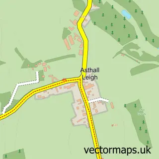 Street map sample of Asthall Leigh, Oxfordshire