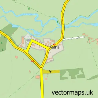 Street map sample of Asthall, Oxfordshire