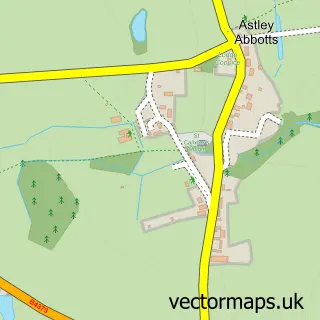 Street map sample of Astley Abbotts, Shropshire