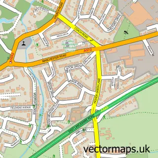 Street map sample of Astley, Greater Manchester
